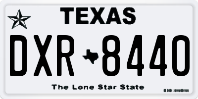 TX license plate DXR8440