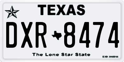 TX license plate DXR8474