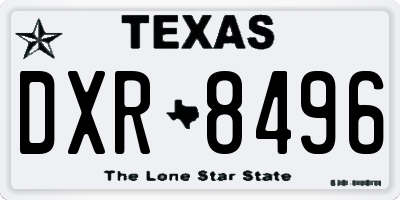 TX license plate DXR8496