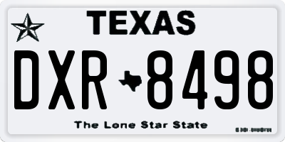TX license plate DXR8498