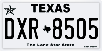TX license plate DXR8505