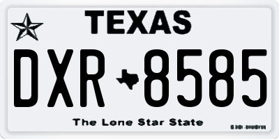 TX license plate DXR8585