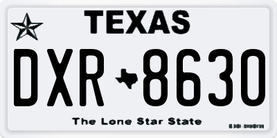 TX license plate DXR8630