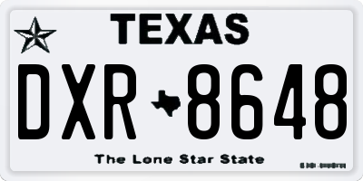 TX license plate DXR8648