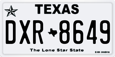 TX license plate DXR8649