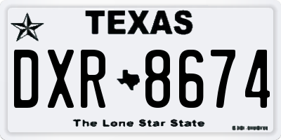 TX license plate DXR8674