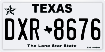 TX license plate DXR8676
