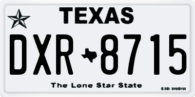 TX license plate DXR8715