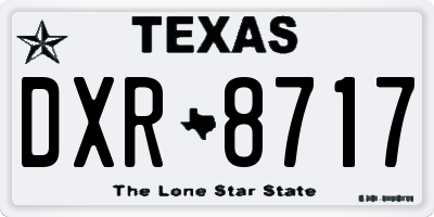 TX license plate DXR8717