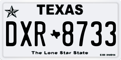 TX license plate DXR8733