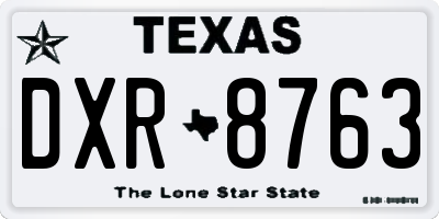 TX license plate DXR8763
