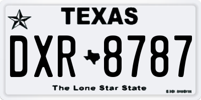 TX license plate DXR8787