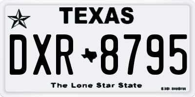 TX license plate DXR8795