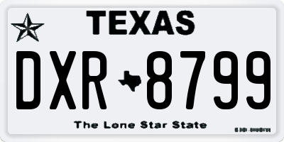 TX license plate DXR8799