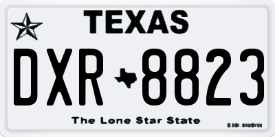 TX license plate DXR8823