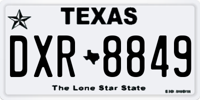 TX license plate DXR8849