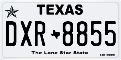 TX license plate DXR8855