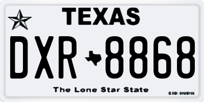 TX license plate DXR8868