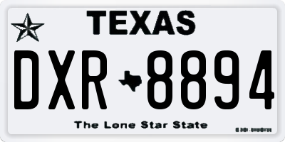 TX license plate DXR8894