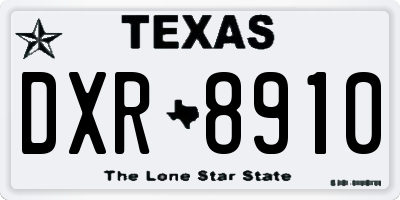 TX license plate DXR8910