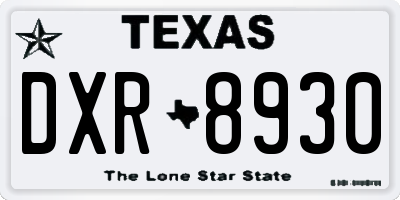 TX license plate DXR8930