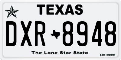 TX license plate DXR8948