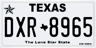 TX license plate DXR8965