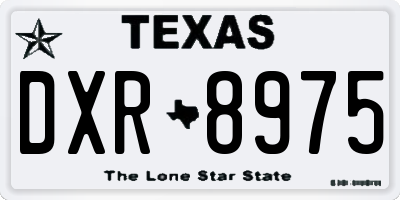 TX license plate DXR8975