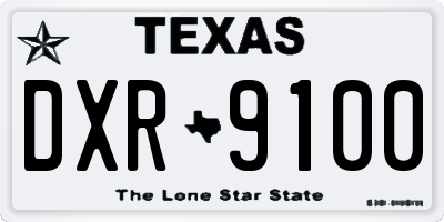 TX license plate DXR9100