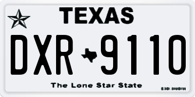TX license plate DXR9110