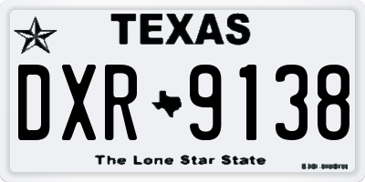 TX license plate DXR9138
