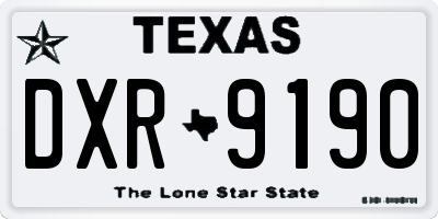 TX license plate DXR9190