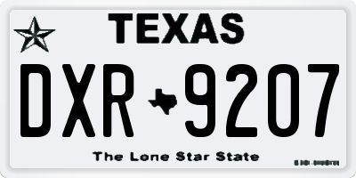 TX license plate DXR9207