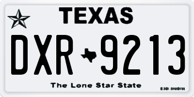 TX license plate DXR9213