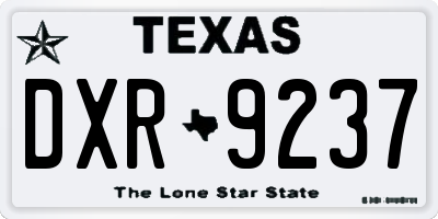 TX license plate DXR9237