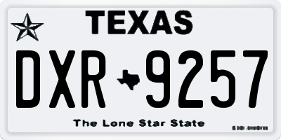 TX license plate DXR9257