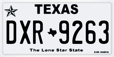 TX license plate DXR9263