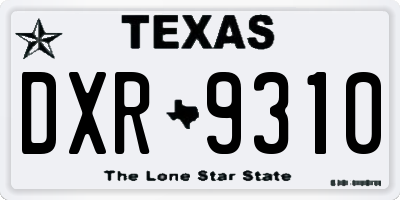 TX license plate DXR9310