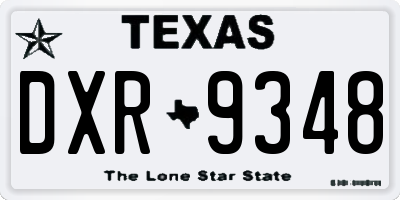 TX license plate DXR9348