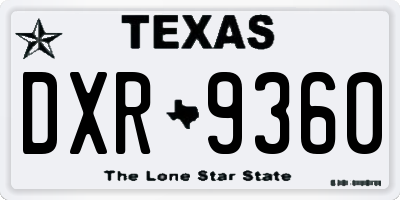 TX license plate DXR9360