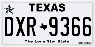 TX license plate DXR9366