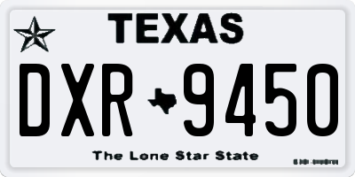 TX license plate DXR9450