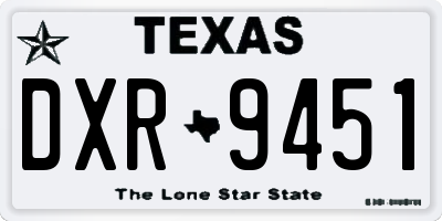 TX license plate DXR9451
