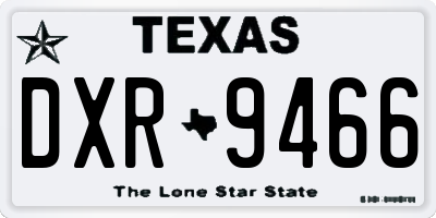 TX license plate DXR9466