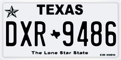 TX license plate DXR9486