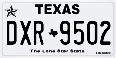 TX license plate DXR9502