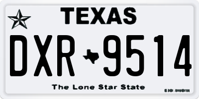 TX license plate DXR9514