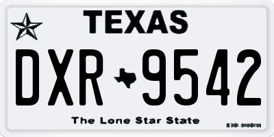 TX license plate DXR9542