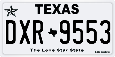 TX license plate DXR9553