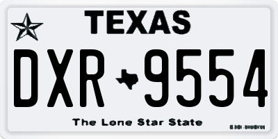 TX license plate DXR9554
